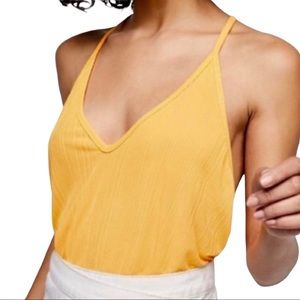 Free People Yellow Tank Top